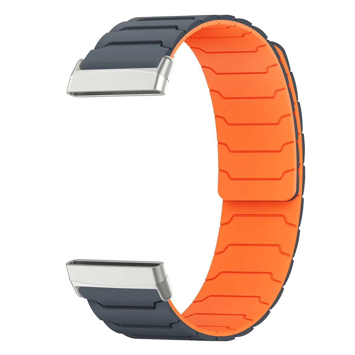 Magnetni pašček za uro Fitbit Versa 3, Versa 4, Sense 1 in Sense 2 črno-oranžen