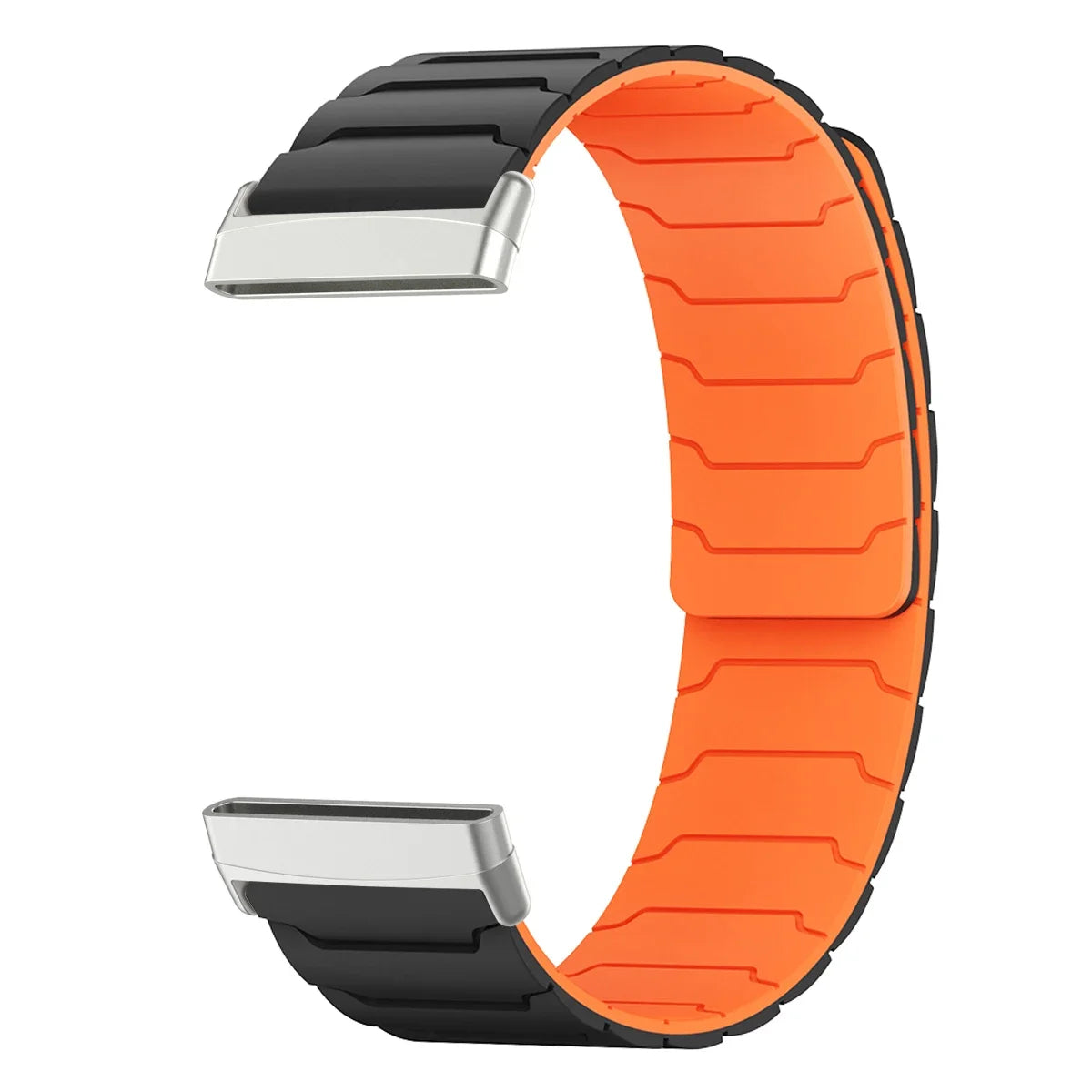 Magnetni pašček za uro Fitbit Versa 3, Versa 4, Sense 1 in Sense 2 črno-oranžen