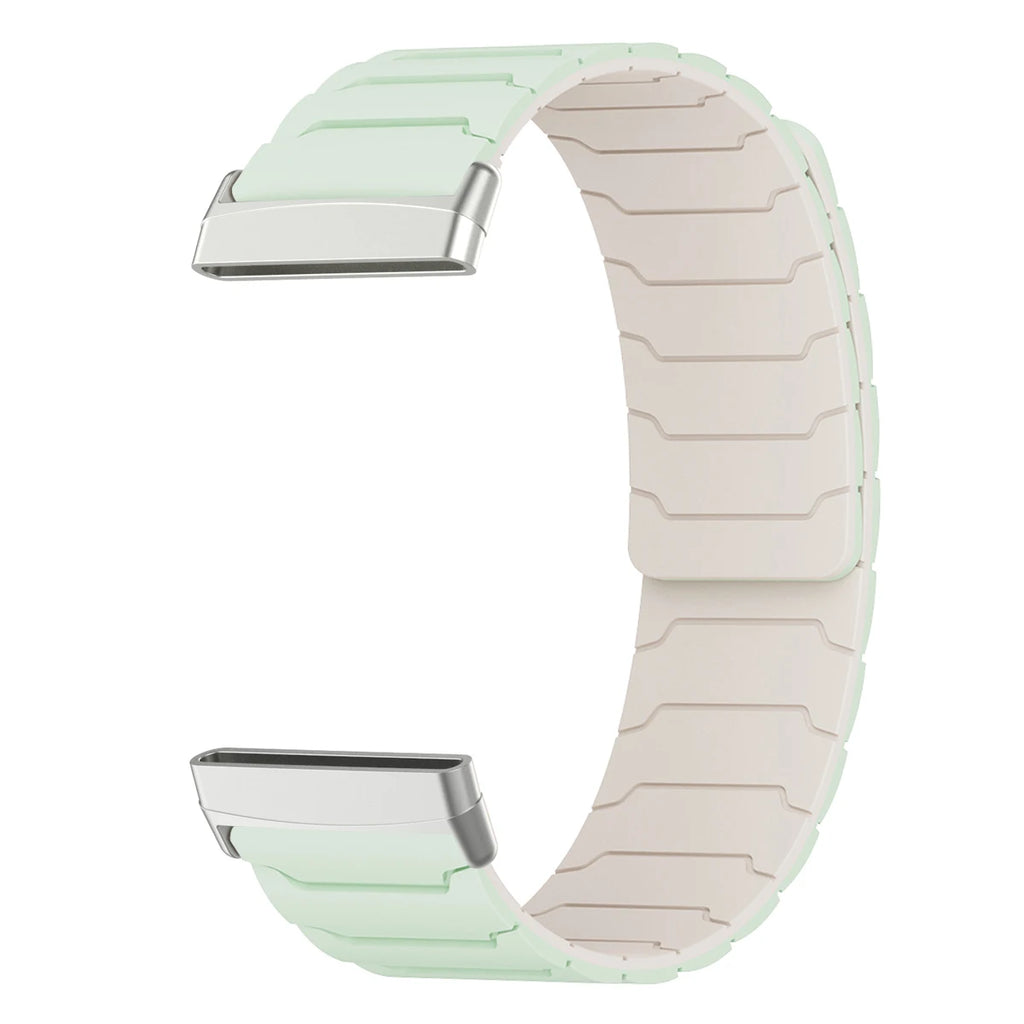 Magnetni pašček za uro Fitbit Versa 3, Versa 4, Sense 1 in Sense 2 zeleno-bel