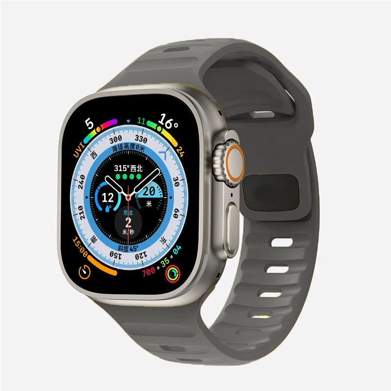 Bracelet Apple Watch en Silicone Chirurgical  gris