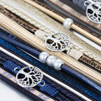Lebensbaum-Armband mit Gliederkette aus Leder