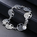 Lebensbaum-Armband Gourmette Damen Silber