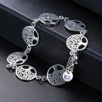 Lebensbaum-Armband Gourmette Damen Silber