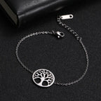 Women's Fine Silver Life Tree Chain Bracelet