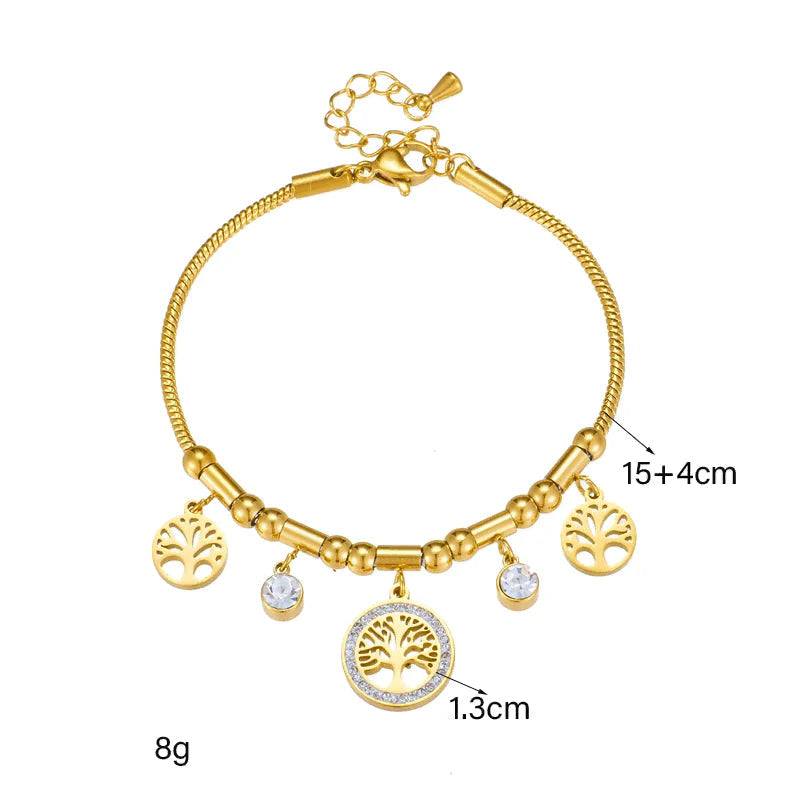 Bracelet arbre de vie orné de strass
