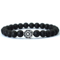 Bracelet avec Boussole Rose des Vents en Pierres Naturelles onyx