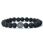 Bracelet avec Boussole Rose des Vents en Pierres Naturelles pierre de lave