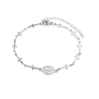 Bracelet with Virgin Mary medallion and silver Cross