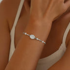 Bracelet with Virgin Mary medallion and silver Cross