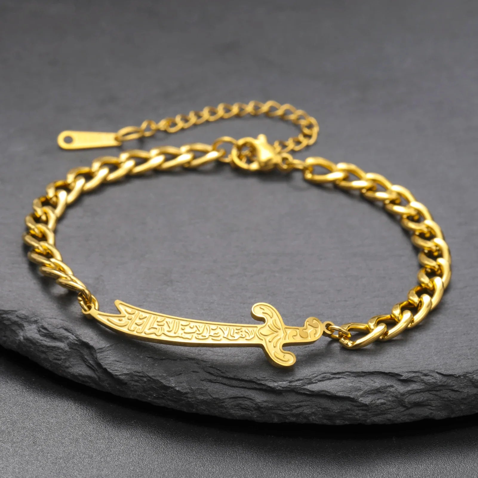 Bracelet avec épée Ali Zulfiqar arabe or