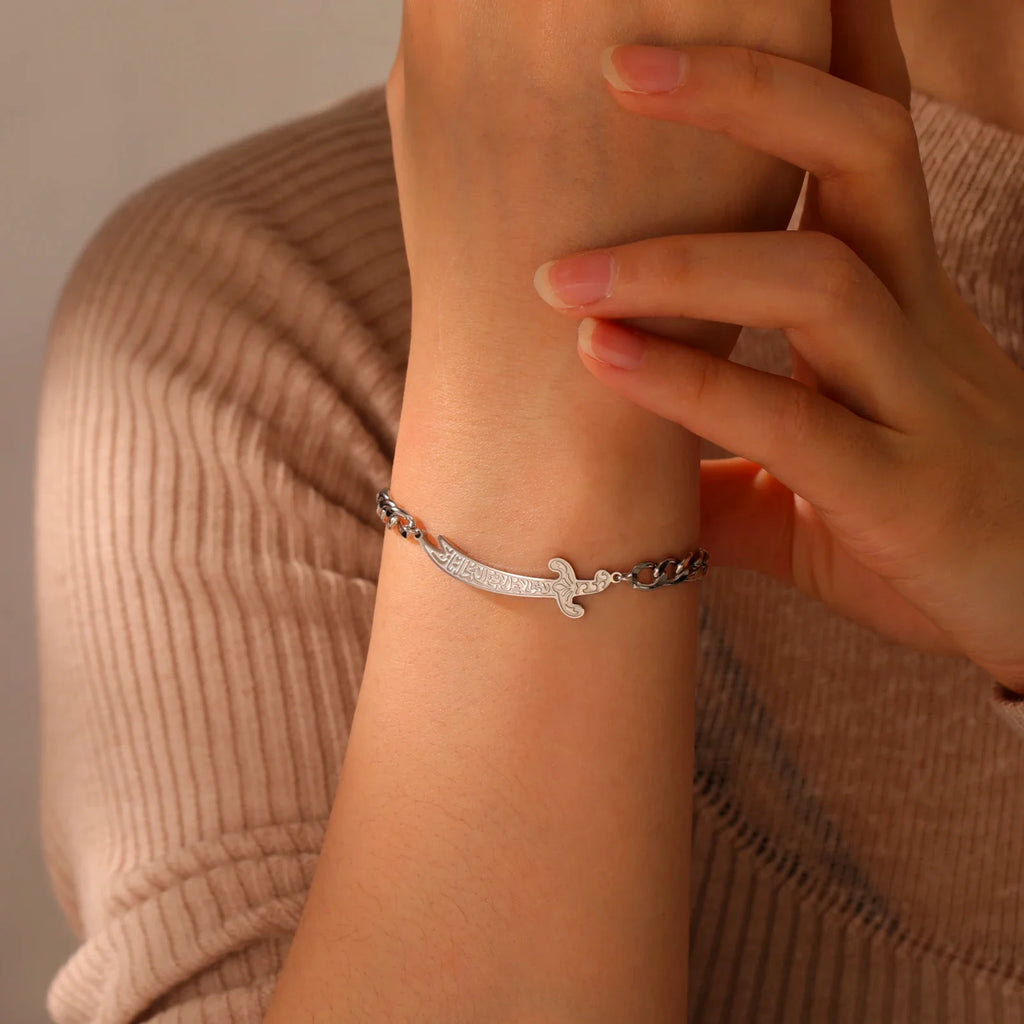 Bracelet avec épée Ali Zulfiqar arabe argent