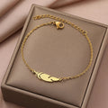 Bracelet de Charme avec Plume or