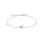 Bracelet avec initiale en strass argent a