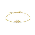 Bracelet avec initiale en strass or s