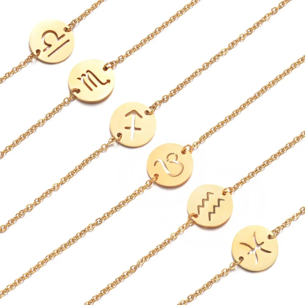 Bracelet avec Pendentif du Signe du Zodiaque Astrologique