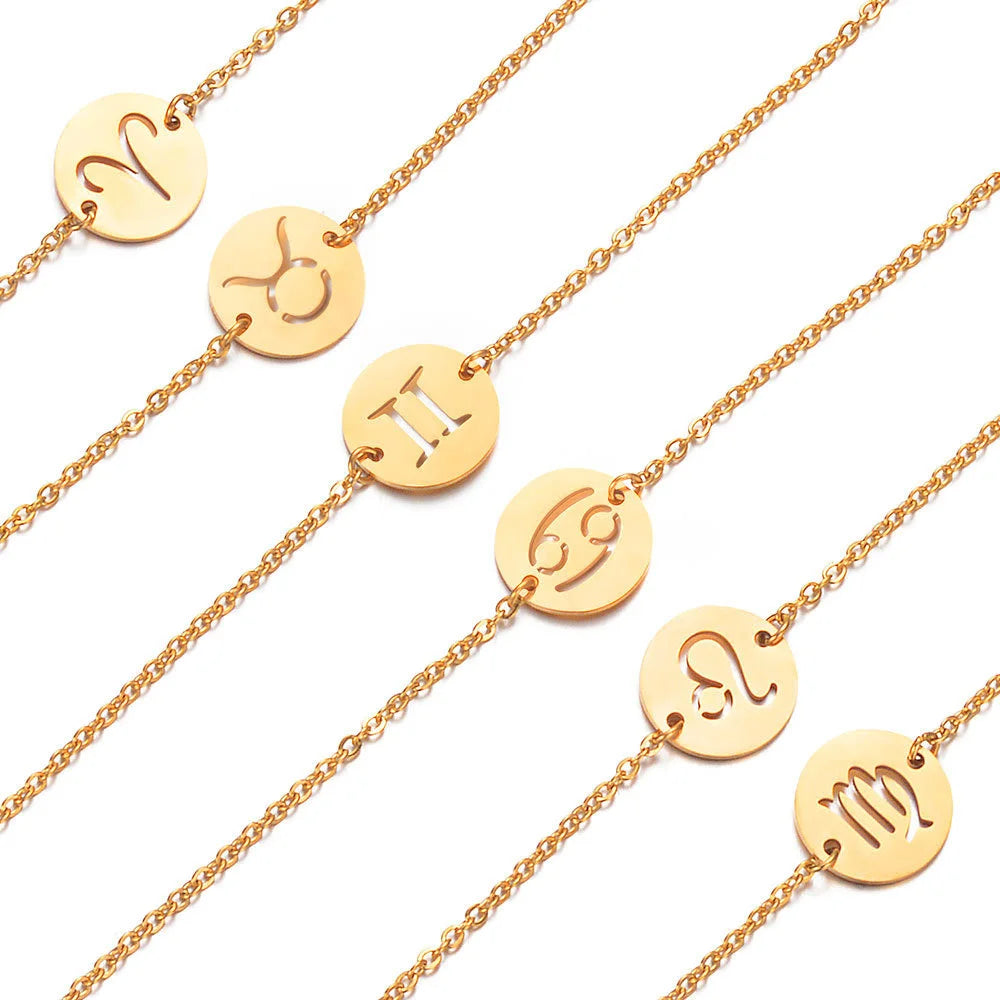 Bracelet avec Pendentif du Signe du Zodiaque Astrologique
