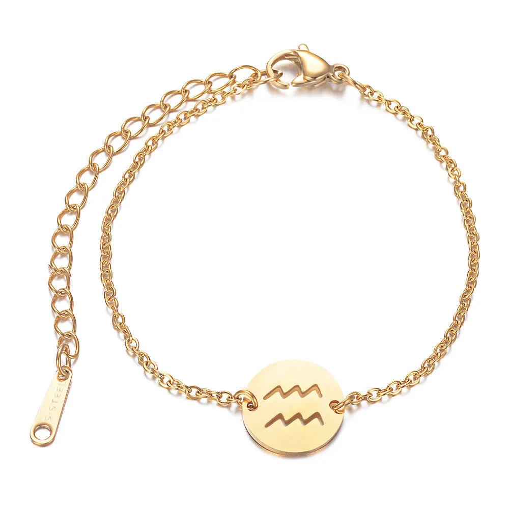 Bracelet avec Pendentif du Signe du Zodiaque Astrologique verseau
