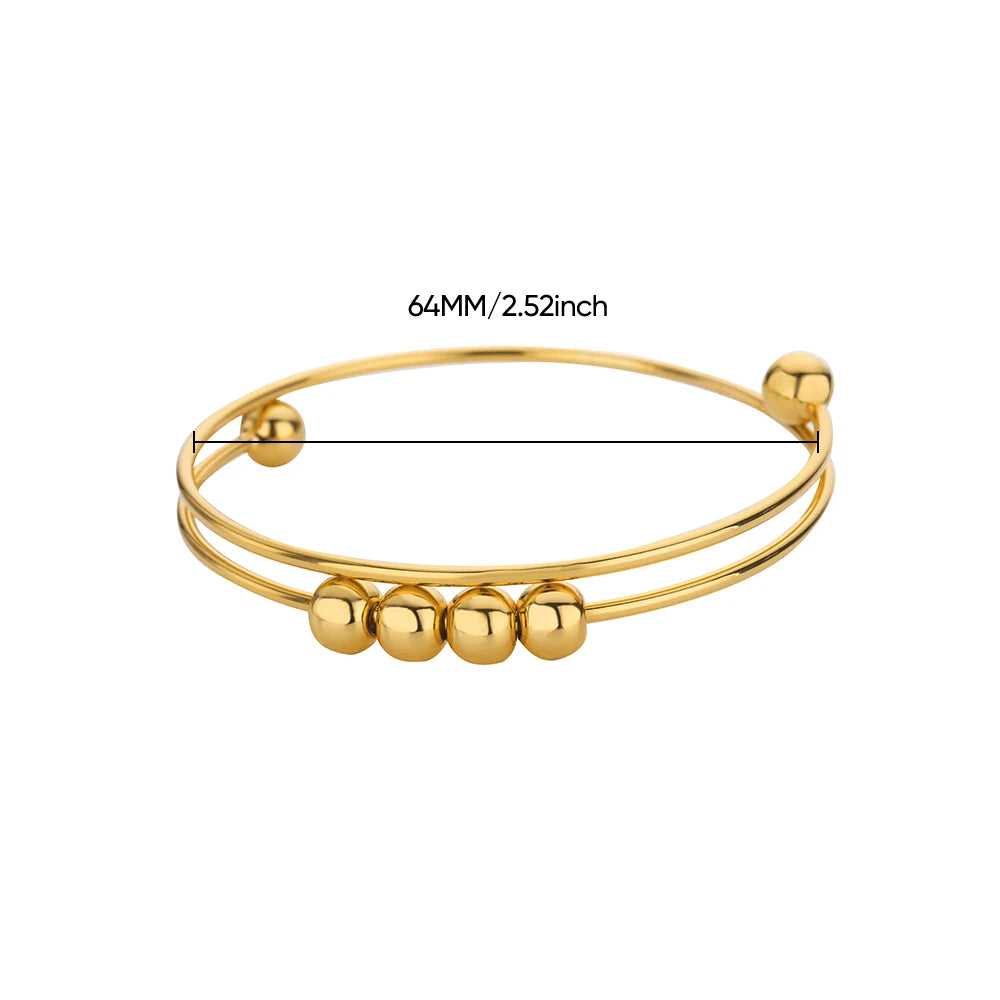 Bracelet avec Perles Rotatives Anti-Stress pour Homme ou Femme or