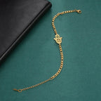 Bracciale con mano di Fatima dorata o argentata araba oro