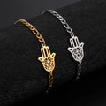 Bracciale con mano di Fatima dorata o argentata araba oro