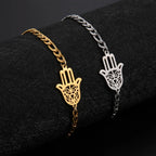 Bracciale con mano di Fatima dorata o argentata araba oro