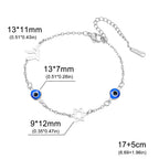 Bracelet with blue eye protection symbols, Chai and the silver Star of David