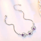 Bracelet avec Trèfles à 4 Feuilles avec Zircon Violet