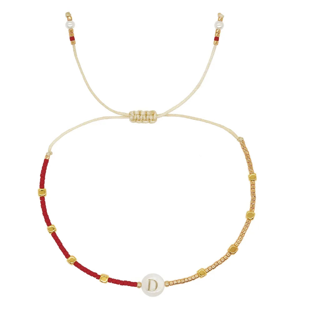 Bracelet bicolore initiale d
