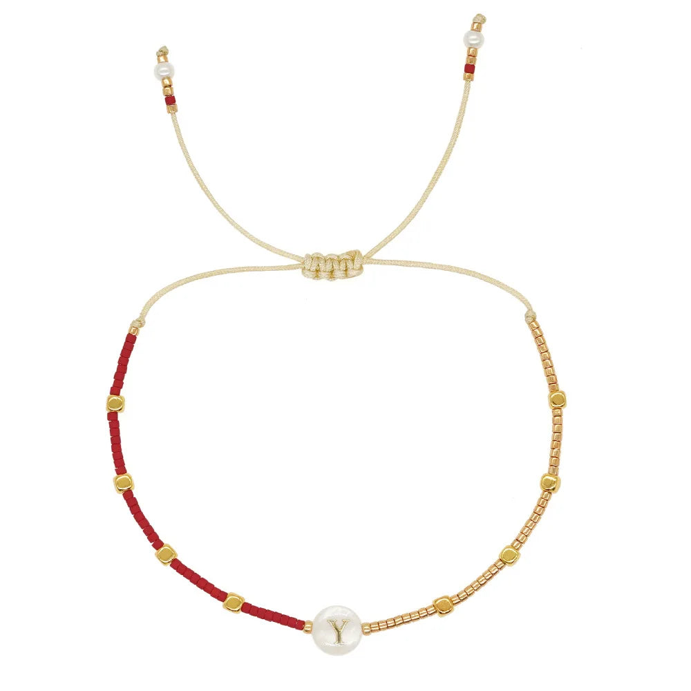Bracelet bicolore initiale y