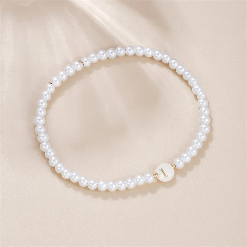 Bracelet blanc initiale i