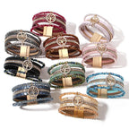 Boho-armbånd med flere rækker livets træ