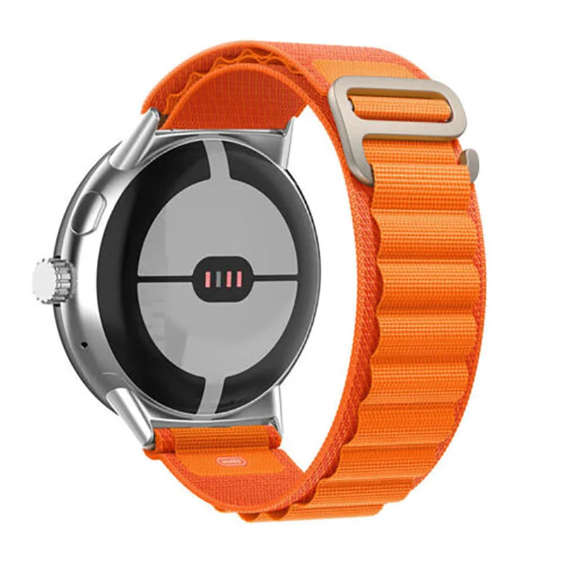 Armband Alpine Smartwatch Google Pixel Watch 1 & 2 met oranje gesp