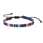 Bracciale brasiliano dell'amicizia intrecciato a mano blu