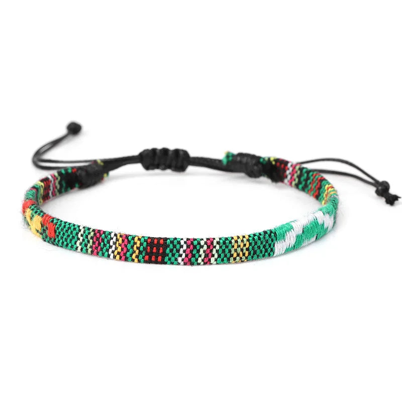 Bracciale brasiliano dell'amicizia intrecciato a mano verde 