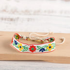 Boho Embroidered Handmade Brazilian Bracelet white