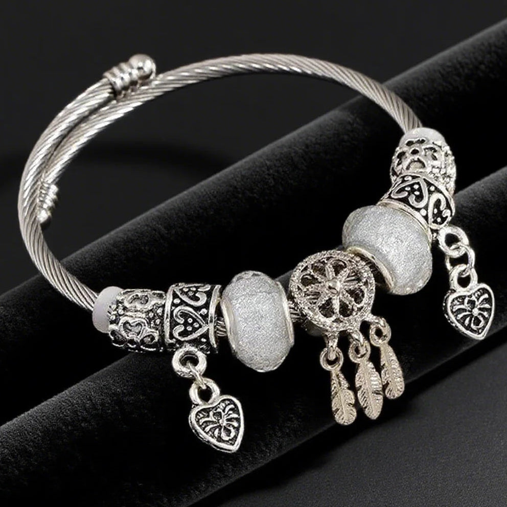 Bracelet Capteur de Rêves et Coeurs