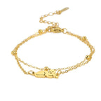 Silber- und Goldarmband Katze Gold