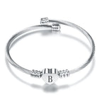 Bracelet coeur avec initiale argent b
