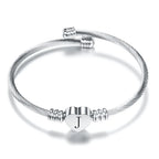 Bracelet coeur avec initiale argent j