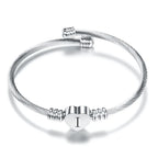 Bracelet coeur avec initiale argent i