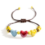Bracelet coeur en céramique rouge