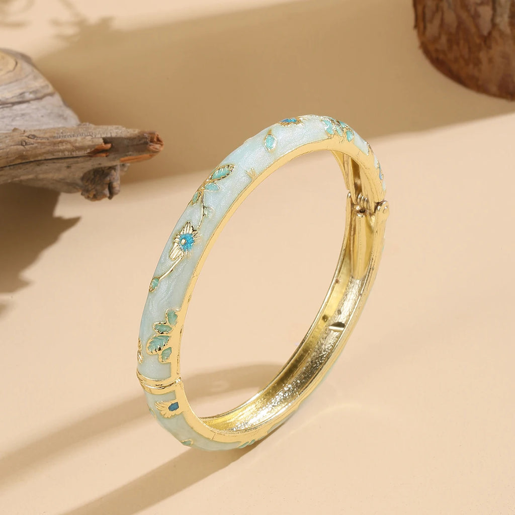 Bracelet Coloré avec Fleurs bleu