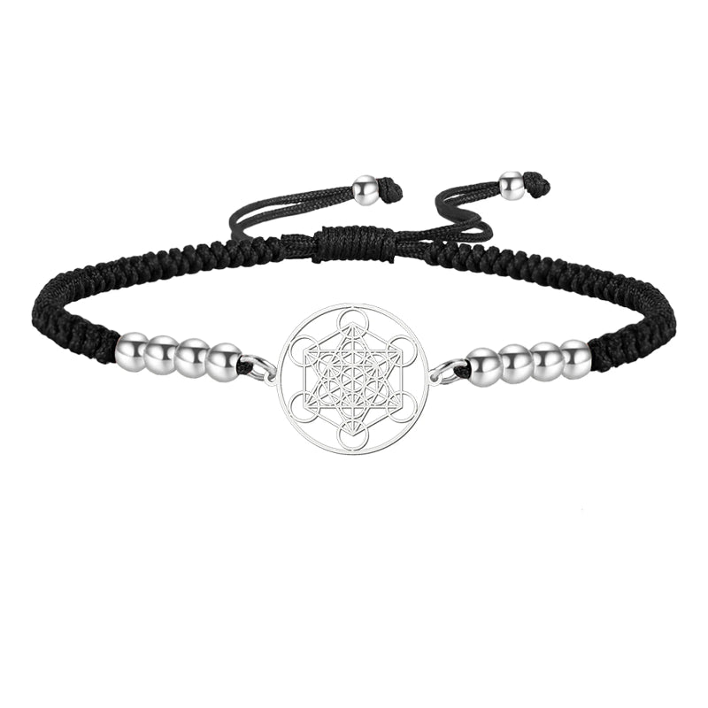 Bracciale Colorato Cubo di Metatron nero