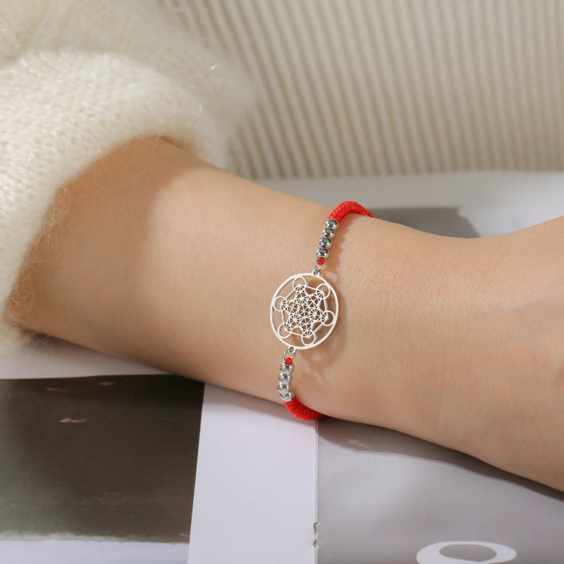 Bracciale Colorato Cubo di Metatron rosso