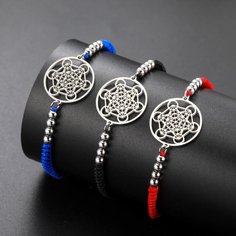 Bracciale Colorato Cubo di Metatron rosso