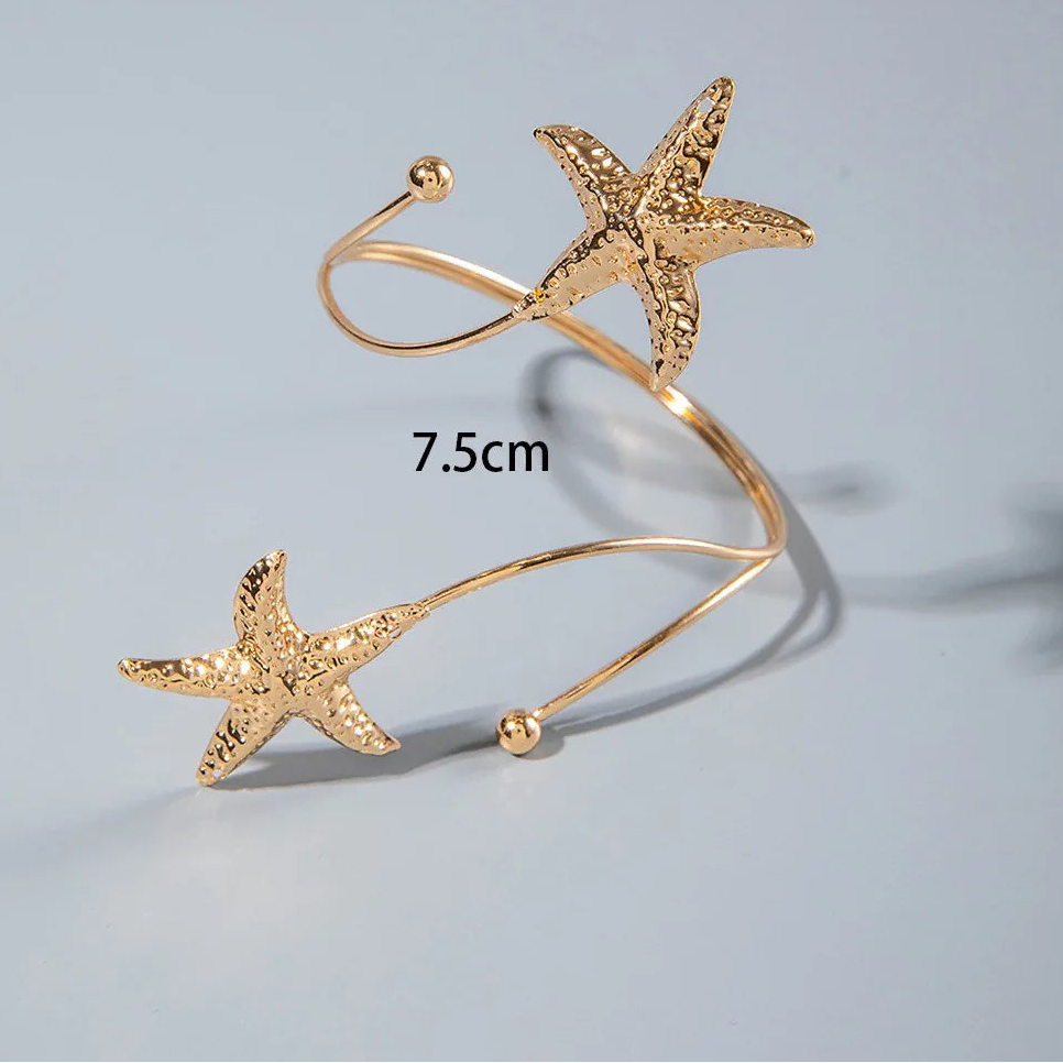 Bracelet de bras boho pour femme - chaîne de biceps étoile de mer