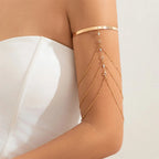 Bracelet de Bras Femme Élégant - Ornement de Haut de Bras et Bijou Chaîne de Biceps or