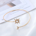 Bracelet de Bras Femme Soleil Lune - Ornement Chaîne de Bras et Bijou de Biceps or