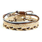 Bracelet de Chance Tibétain Tressé 9 Coloris beige