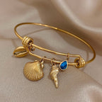 Bracelet de Charme Coquillages or